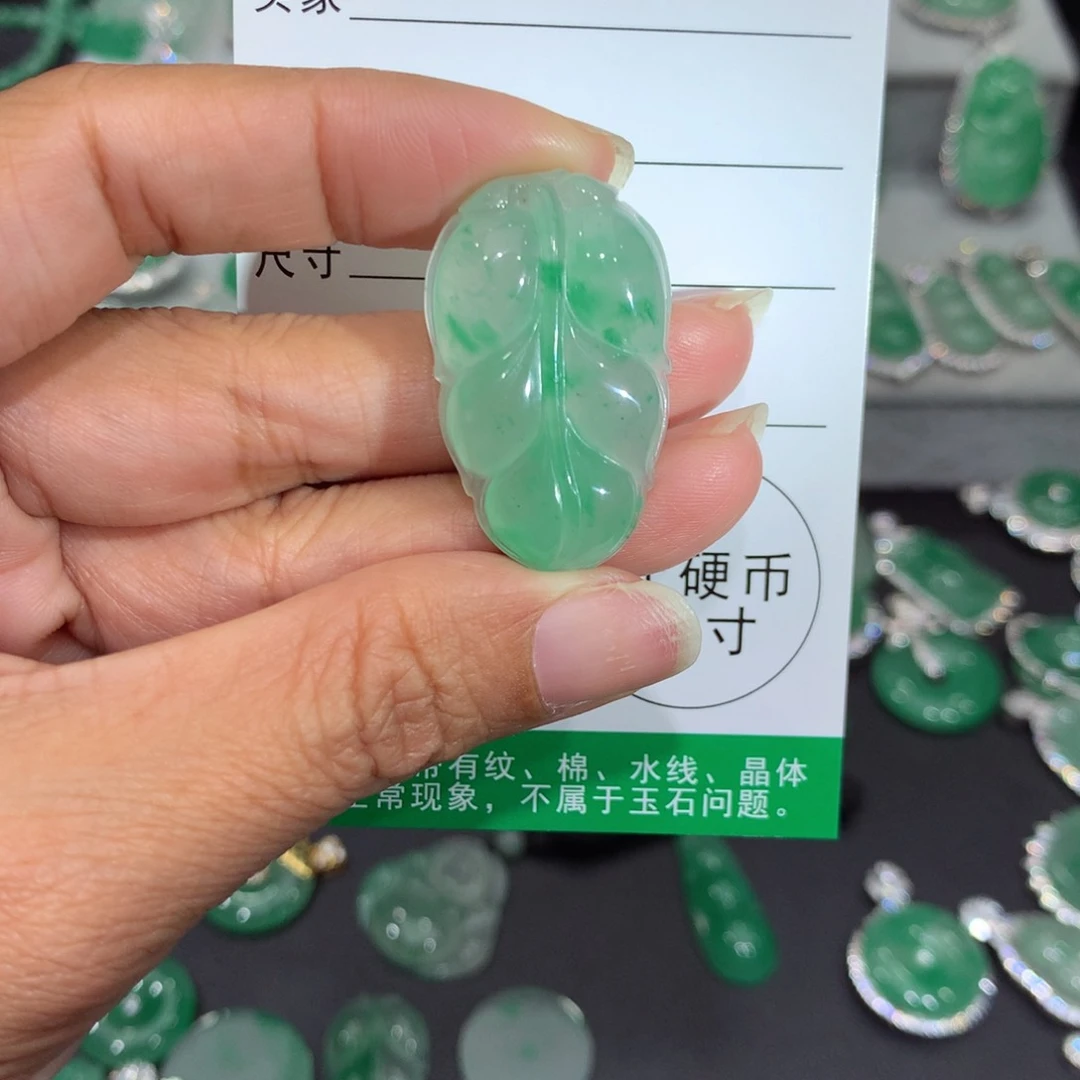 颈饰未镶嵌石英质玉（非洲翠）