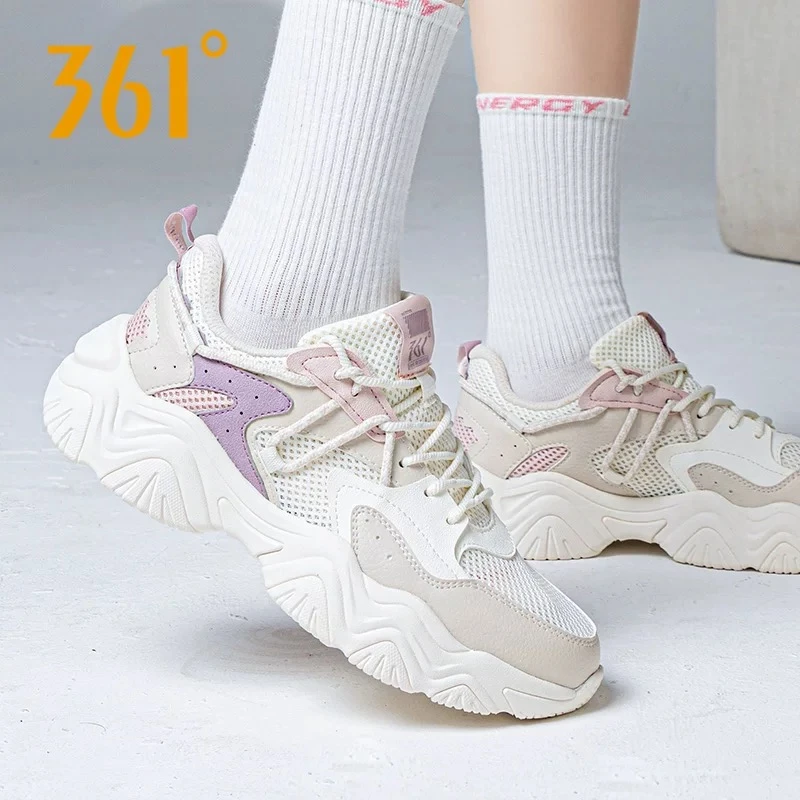 361°猫爪鞋女鞋运动鞋复古潮流厚底老爹鞋网面透气轻便休闲鞋