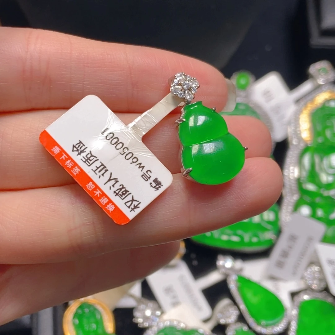 翡翠银S925镶嵌吊坠(不含链)