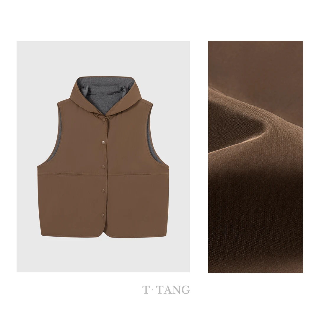 秋季新款96g色织面料舒适时尚百搭纯色口袋常规款棉马甲【7291】FF