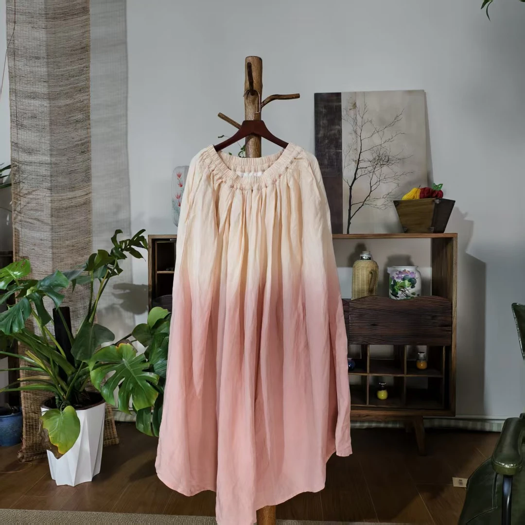 【大梅子推荐】设计款亚麻吊染半裙MXA8285B