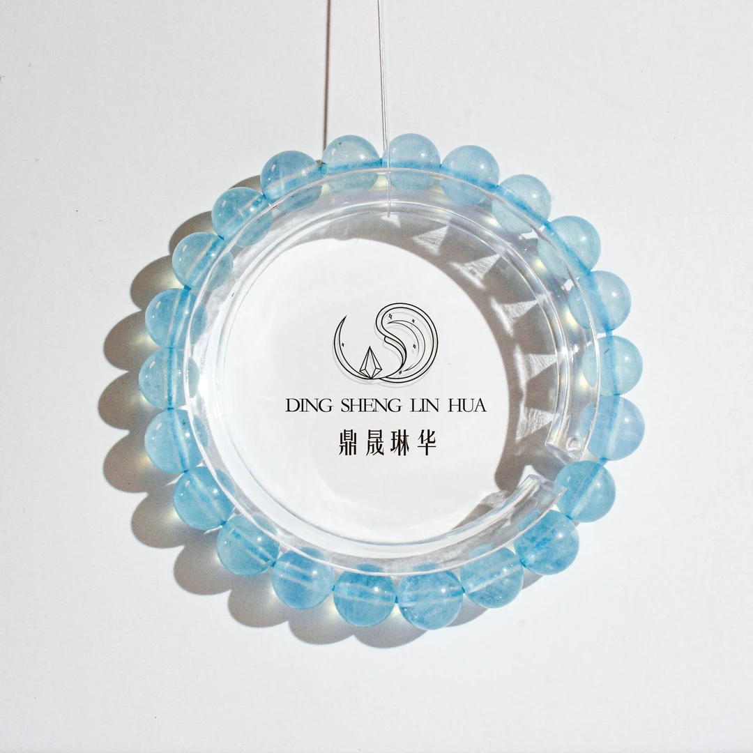 圣蓝海蓝宝水晶轻奢小众精致适合情侣佩戴礼物女款手工