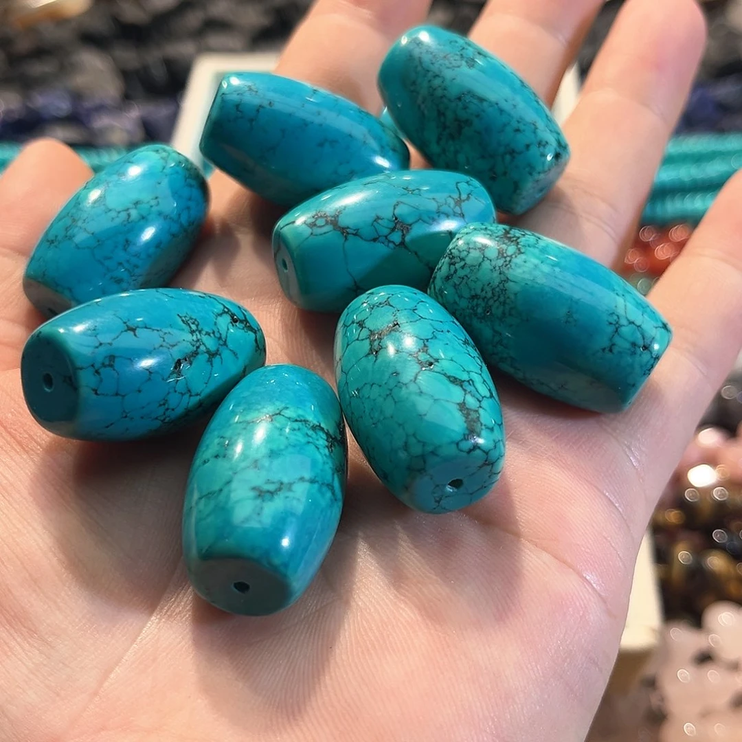 玛瑙/玉髓合金珠宝半成品高瓷松石顶珠两颗19x31mm