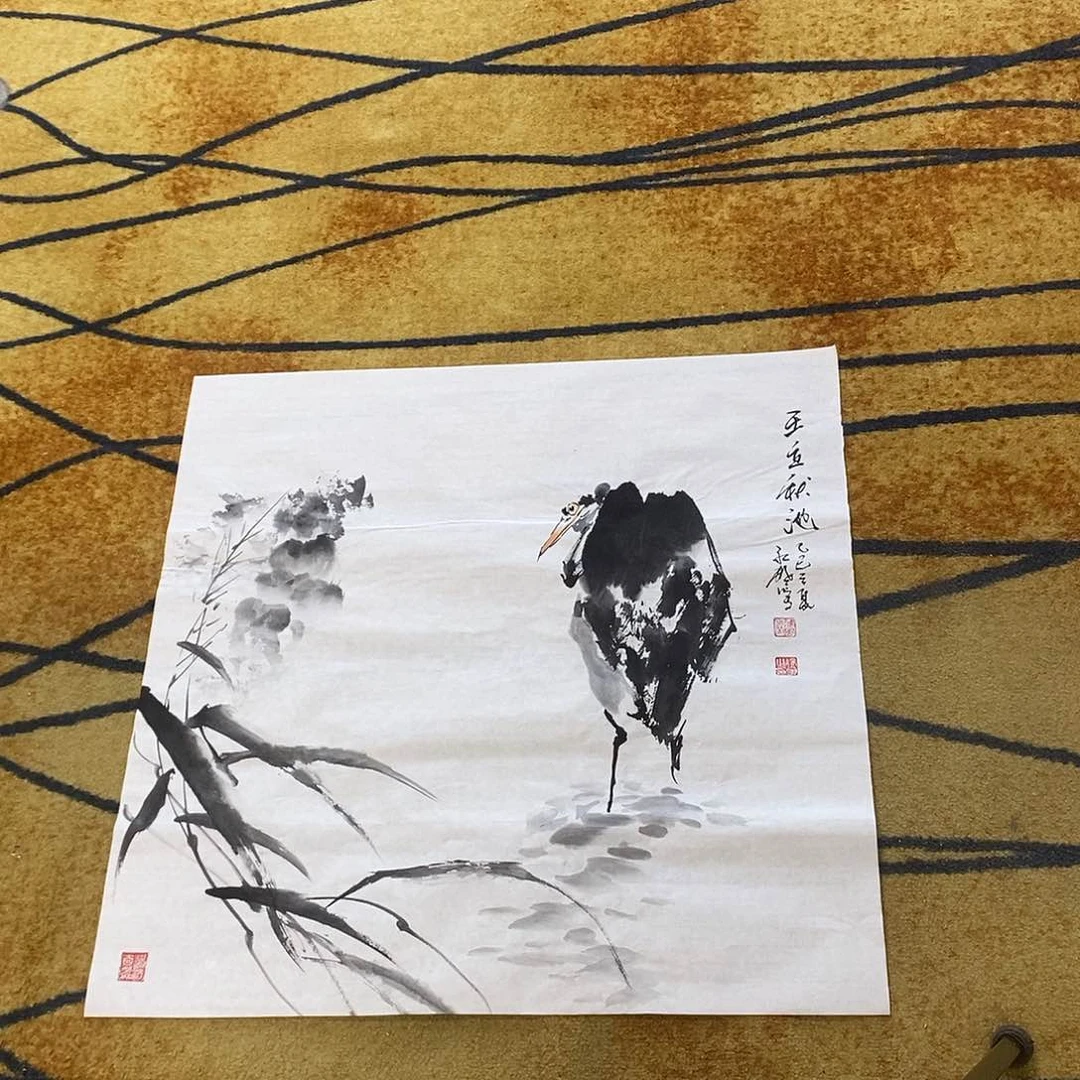 国画70/70红枫手绘画芯