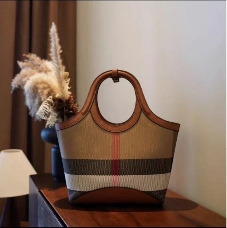 JIUER牛 皮法式拼色手提包 气质百搭时尚