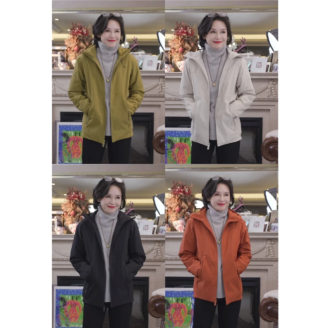 我是摩羯 摇粒绒羽绒 90羽绒防水拼接摇粒绒连帽秋冬外套