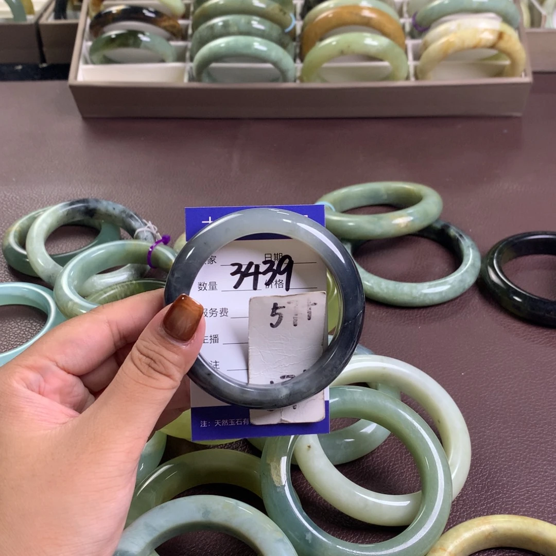 未镶嵌蛇纹石玉手镯3439