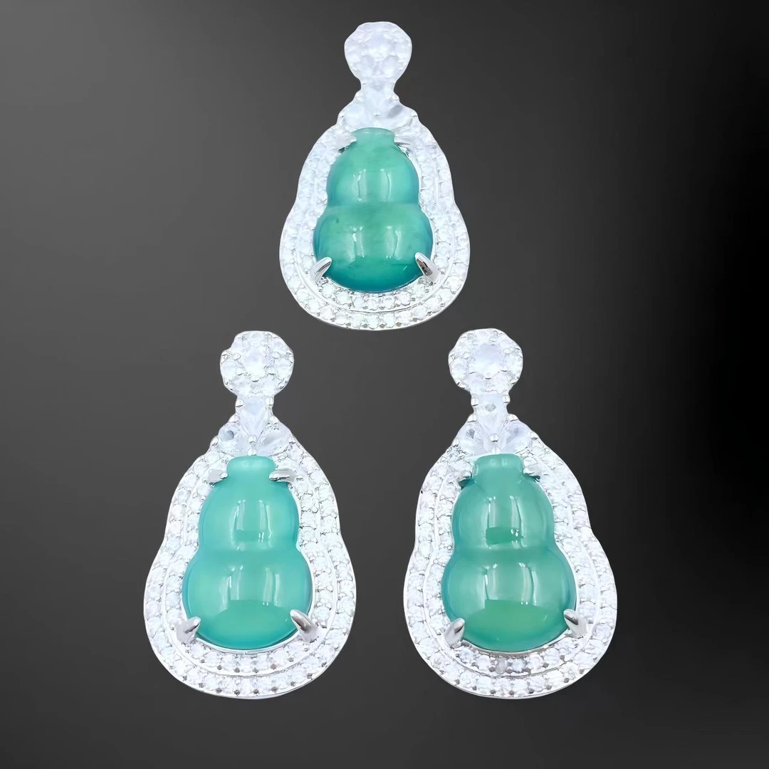 翡翠高冰满钻葫芦吊坠F638J（不含链）多样性发其一
