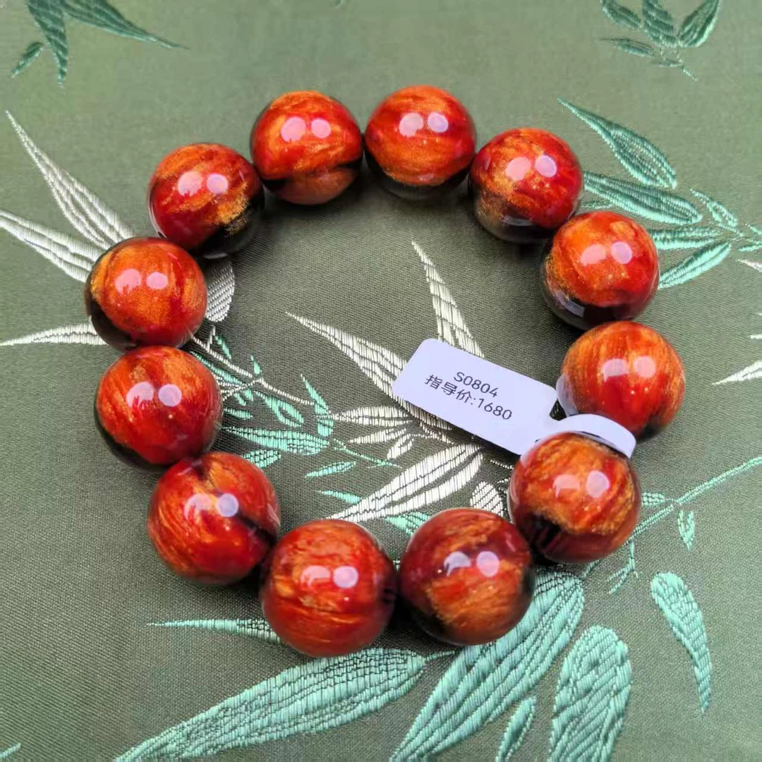 s0804-金丝楠树芯料2.0单圈手串