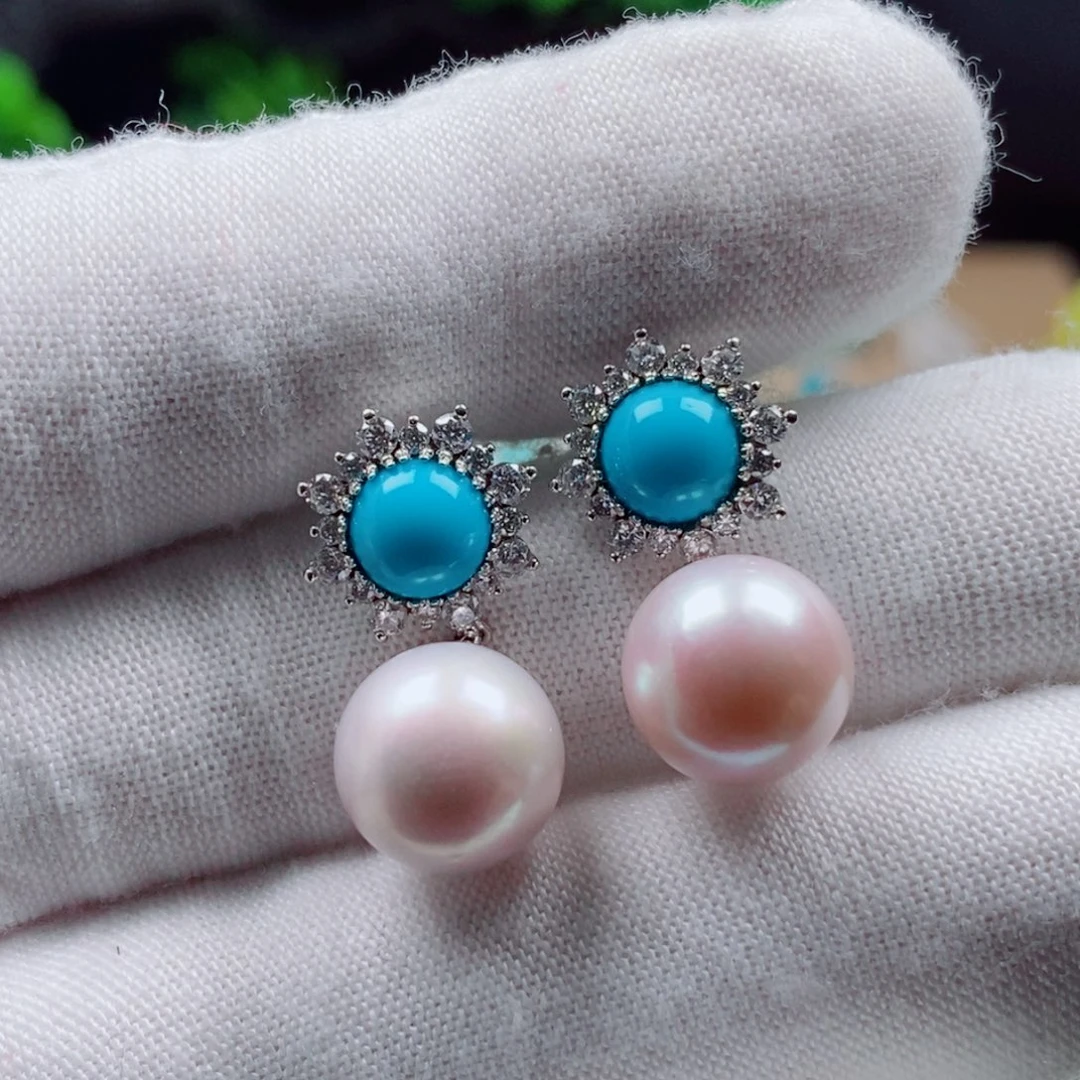 绿松石银S925镶嵌新款