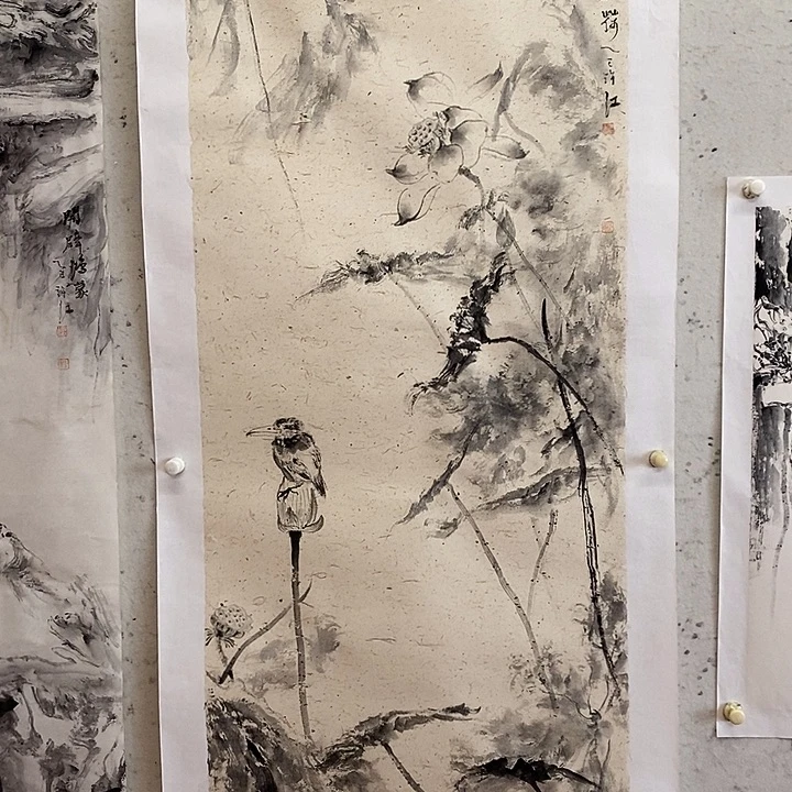 国画水墨丹青画卷作品