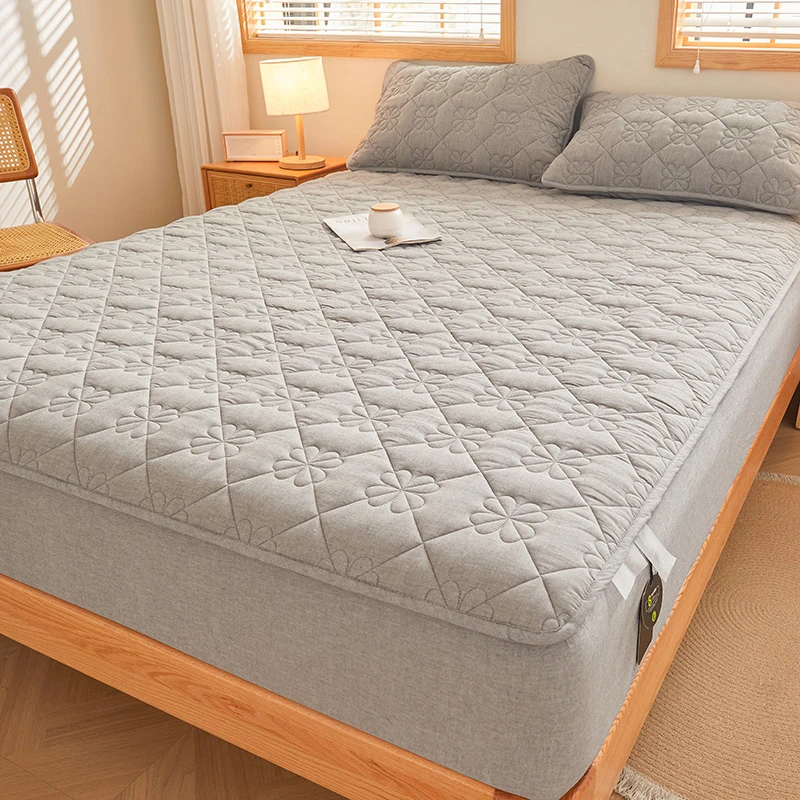 新疆长绒棉色织水洗棉床笠加厚榻榻米纯棉抗菌防螨贴肤裸睡床套罩