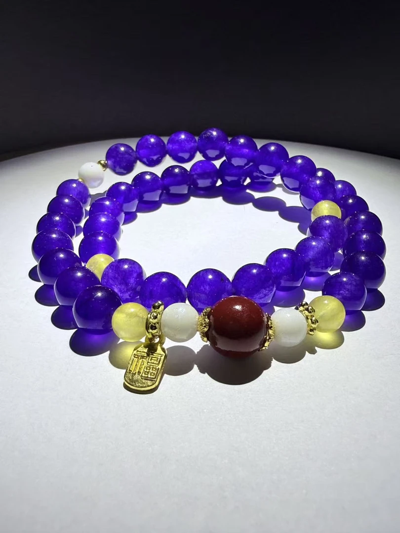 DL-1325-紫石英质玉双圈手串