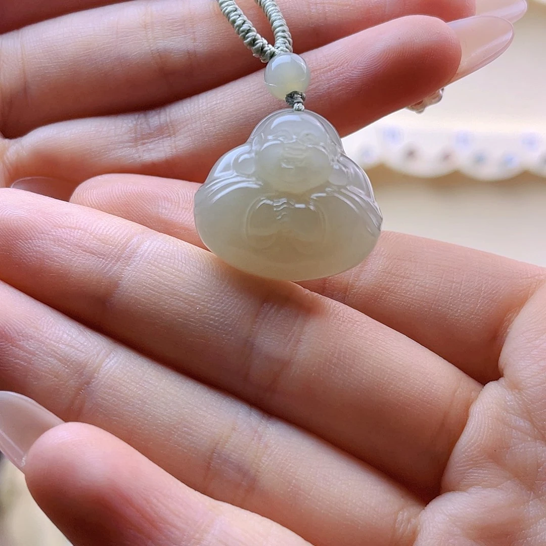 L****和田玉未镶嵌吊坠(赠链)