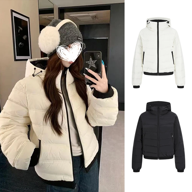 Moses Queen/魔西女王冬季减龄显瘦加厚外套拉链连帽面包服棉衣