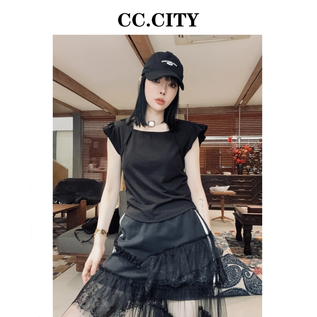 【蔡丽丽 & 添羽 】时尚洋气简约百搭减龄弹力针织上衣6x965