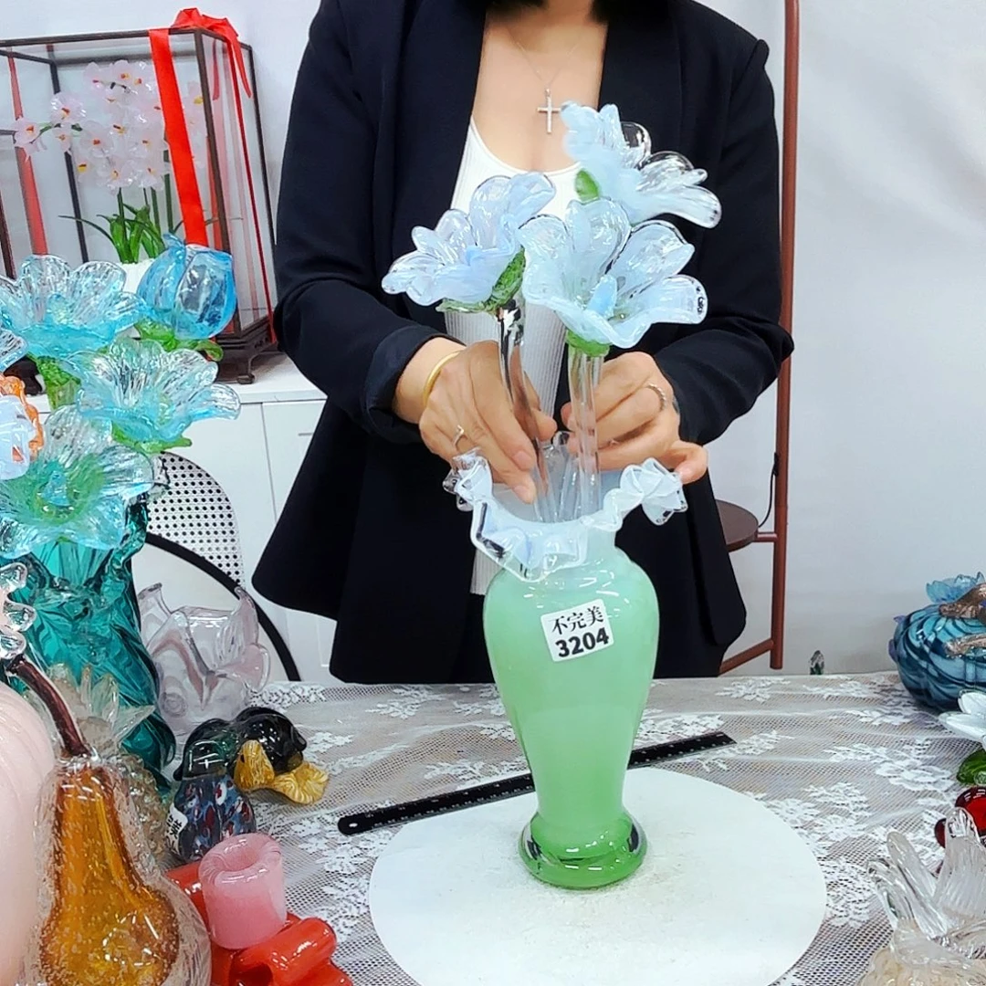 3花1瓶安妮家居琉璃摆件不完美
