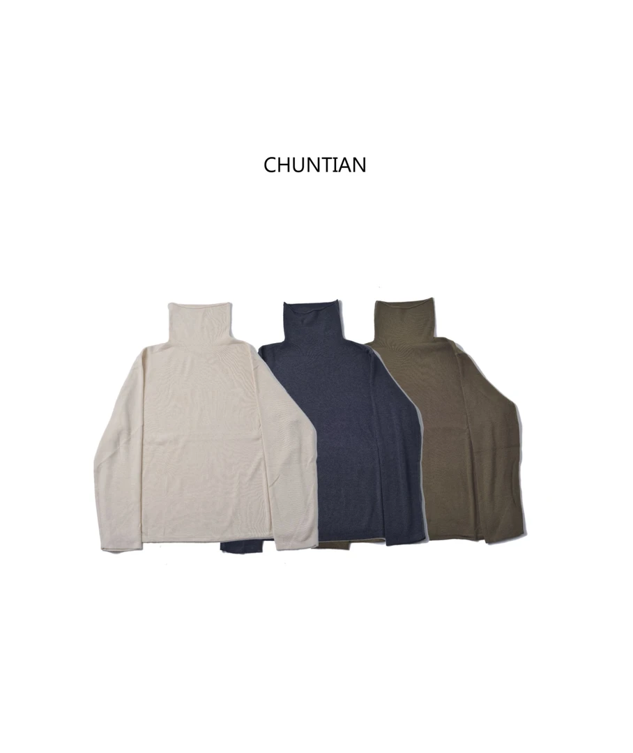 C-TIAN 细羊毛混纺针织打底衫