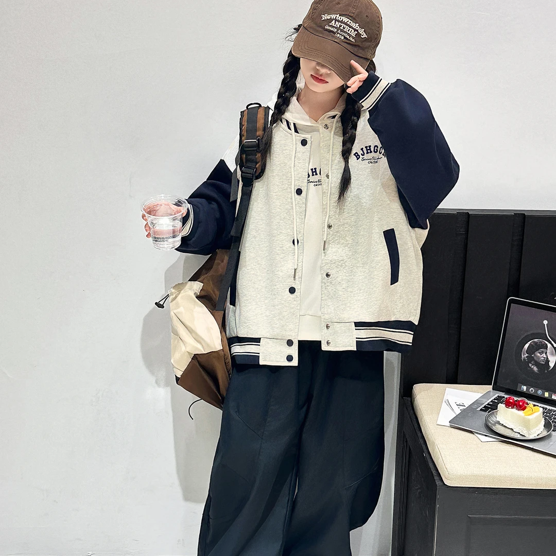 女童外套秋季时尚潮流儿童棒球服休闲宽松上衣韩版洋气春秋中大童