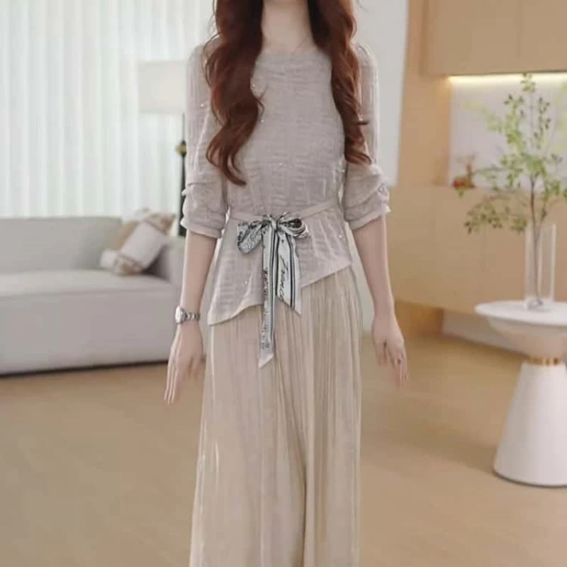 A738【罩衫+连衣裙】2025早秋新款高端漂亮修身显瘦连衣裙两件套