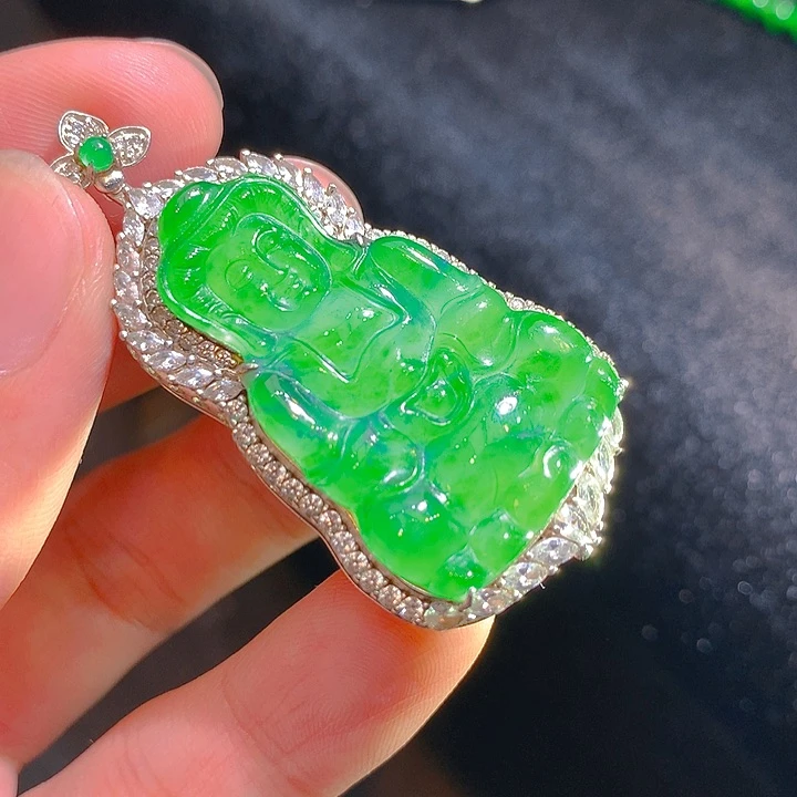 【闪购商品】翡翠颈饰银S925镶嵌翡翠