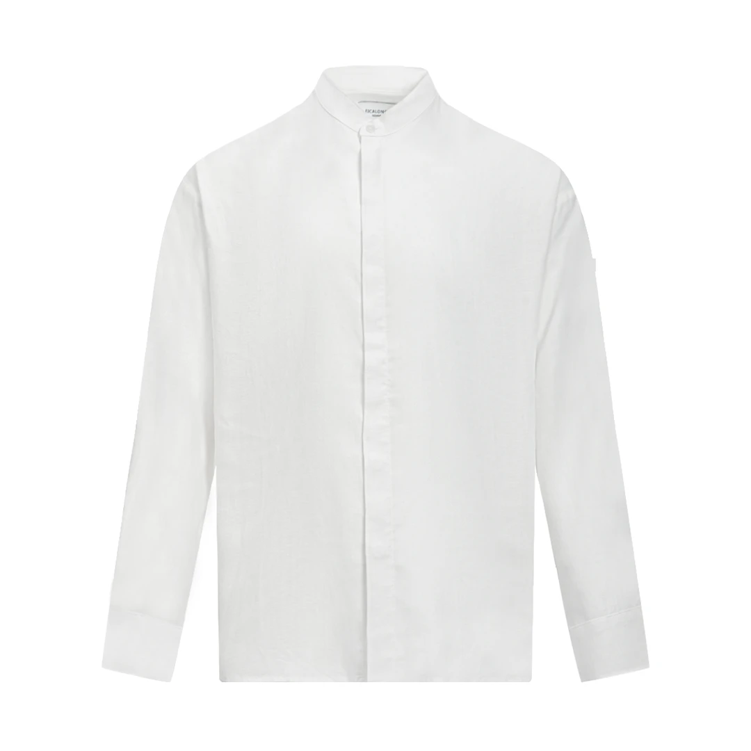 意卡伦萨25SS纯色简约休闲百搭时尚宽松立领长袖衬衫SM60864