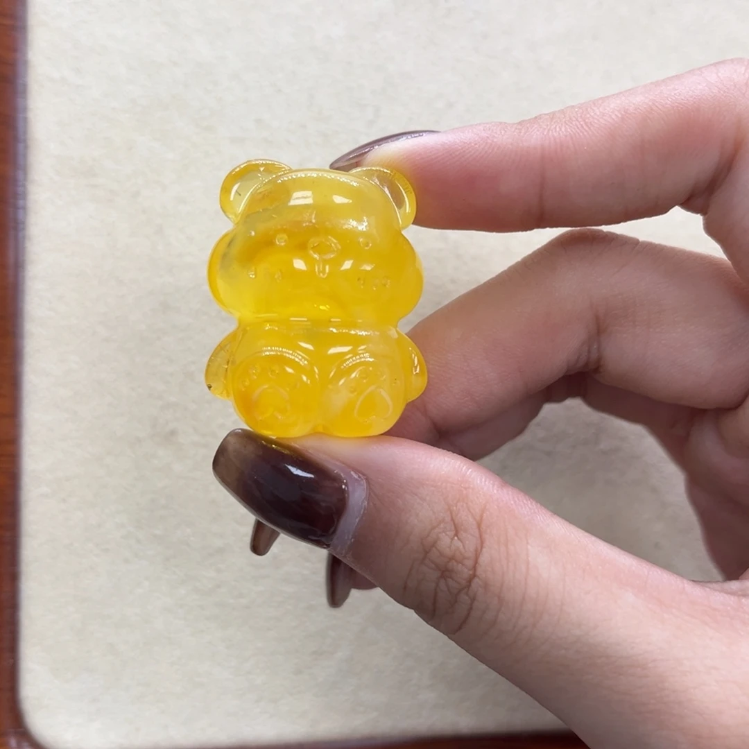 琥珀未镶嵌裸石天然琥珀蜜蜡熊可手串吊坠