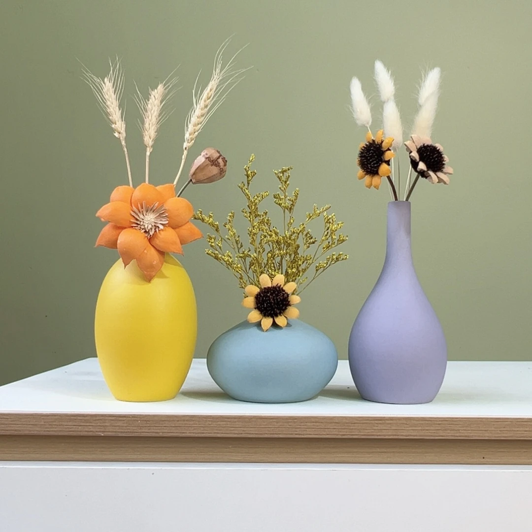 景德镇陶瓷花瓶景德镇手作陶瓷花瓶摆件无孔