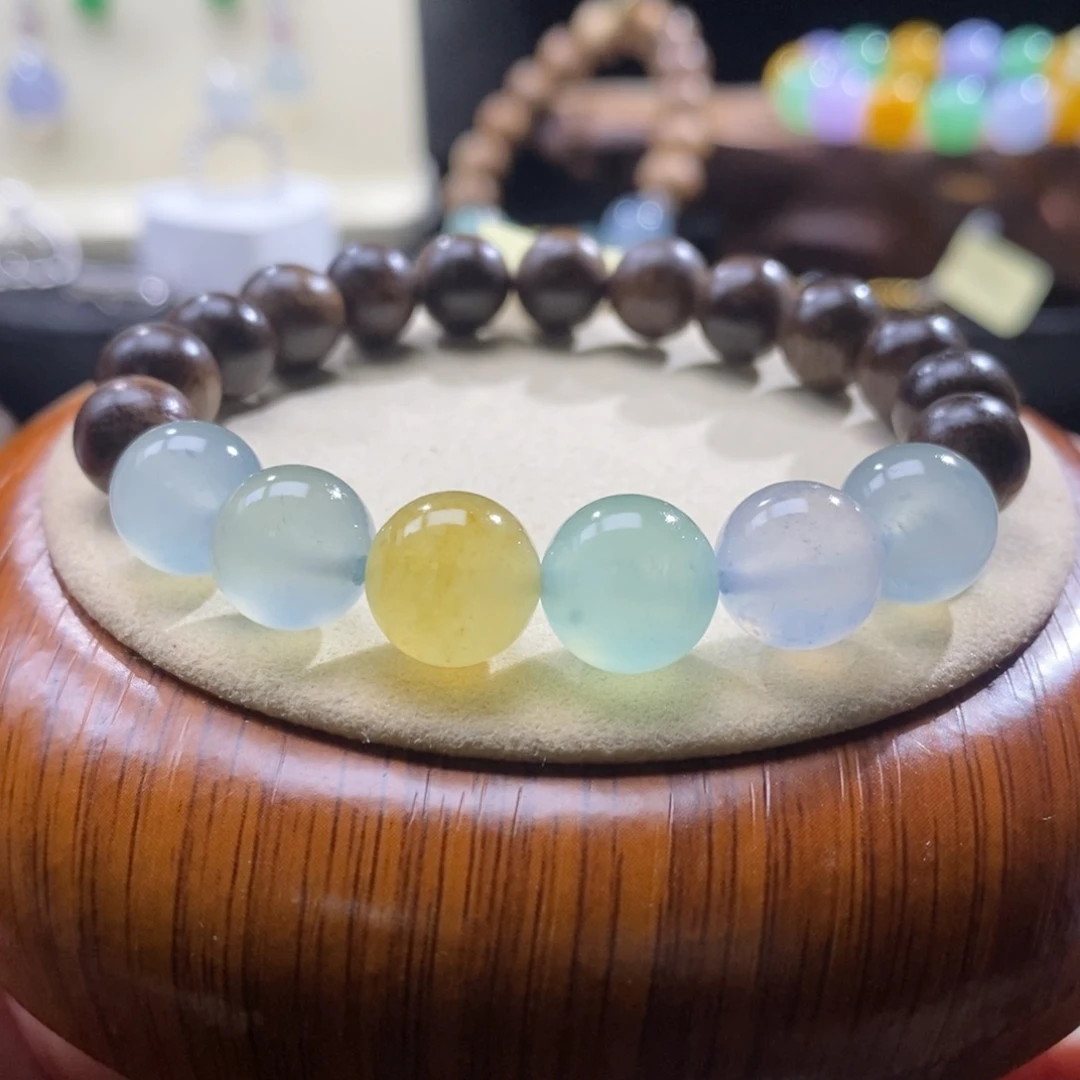 翡翠未镶嵌颈饰翡翠糖果色系手串