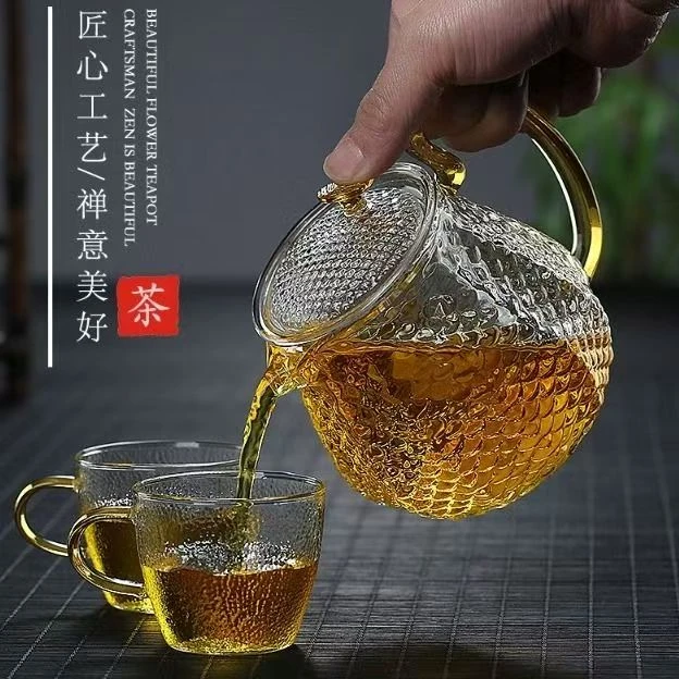 茶壶泡茶家用烧水壶茶水分离泡茶器玻璃泡茶壶耐高温加厚过滤茶具