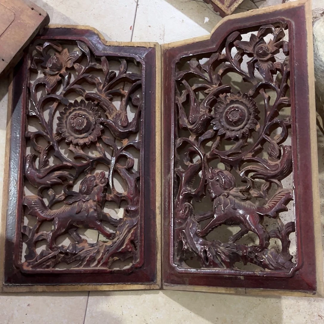 h***y香榧木木雕.花板.家具.古建构件.卡子花.结子