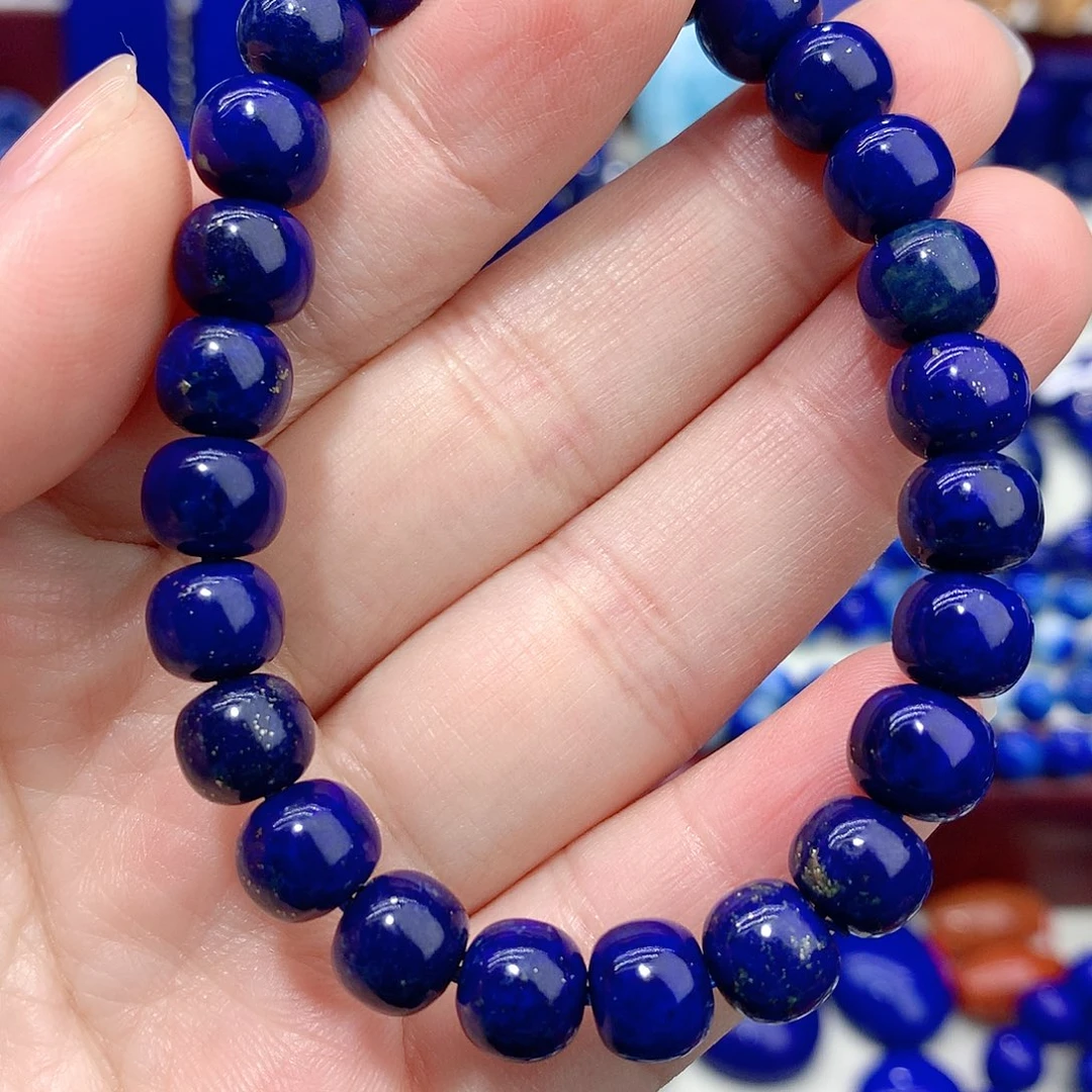 青金石未镶嵌8m老型手链洒金