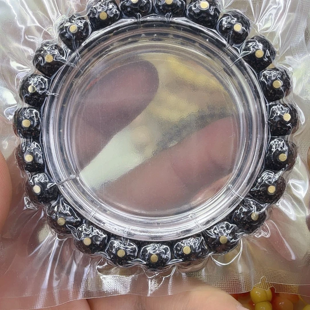 手串星月菩提37爱谁谁黑金星月菩提单圈魔纹10钉