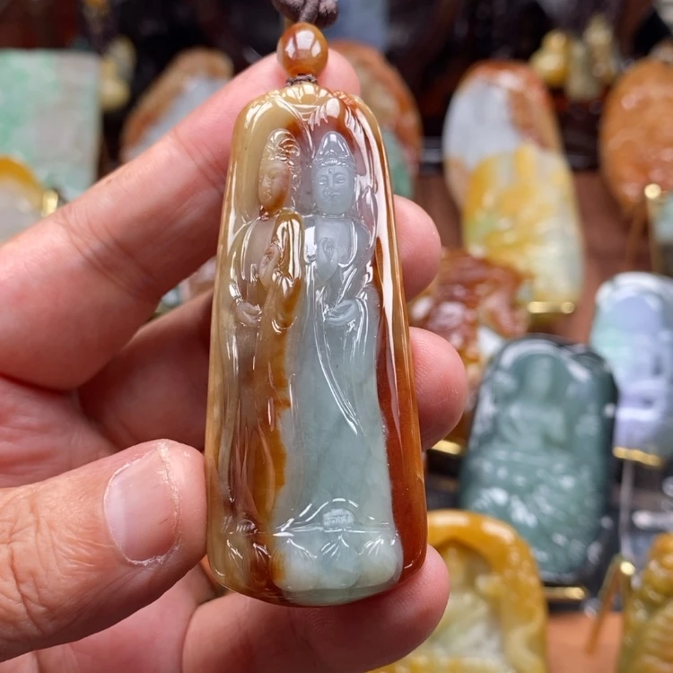 【闪购商品】翡翠未镶嵌颈饰躲***旭缅甸翡翠A货吊坠