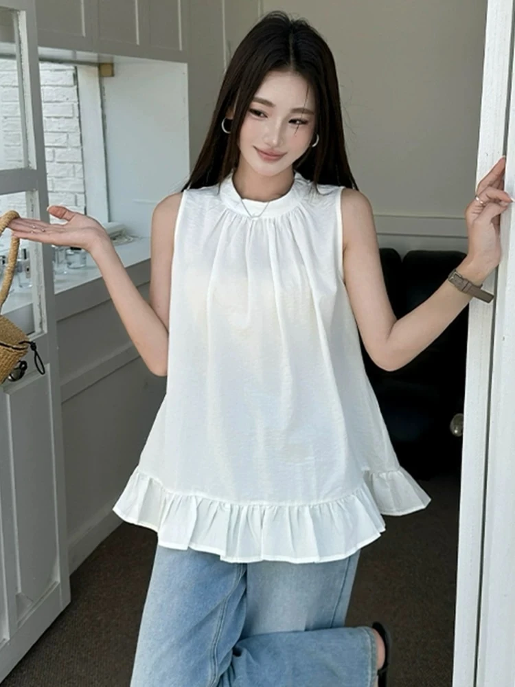 【眉山火狐狸】C85891夏季外穿小众宽松无袖甜美韩版背心