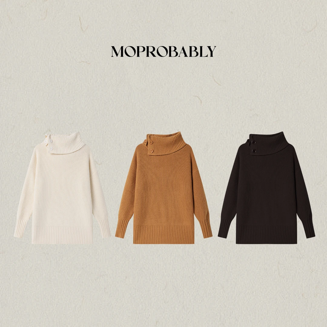 Moprobably李予诺「护冬」慵懒风高级设计感高领针织衫L5476134