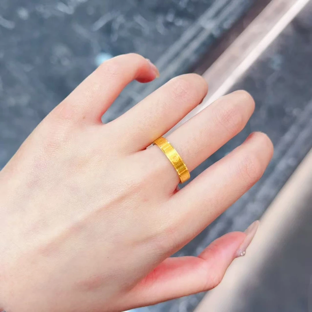 【新美源】足金999 卡家拉丝戒指情侣男女同款(克重圈口可选择)