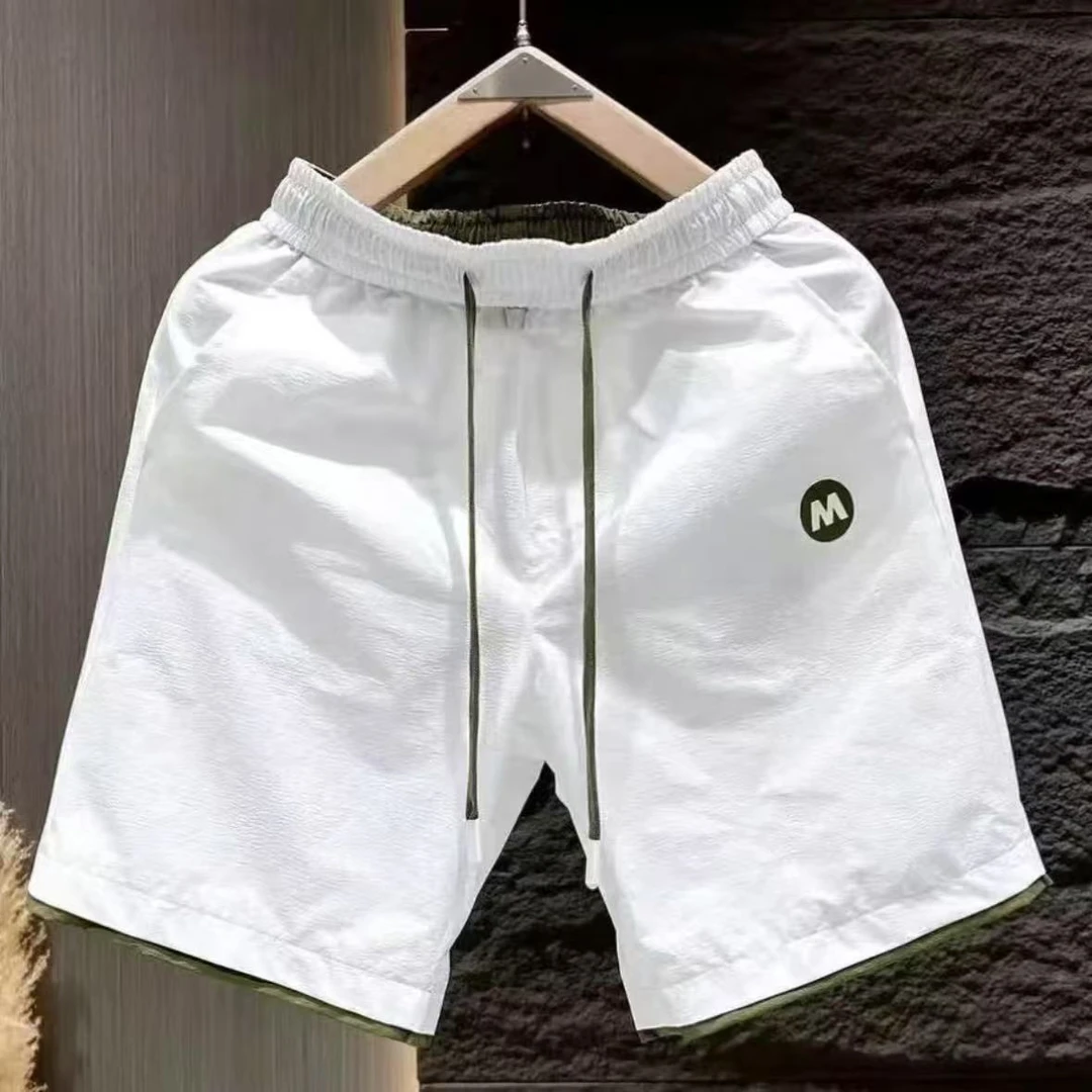 男士2025夏季薄款裤子五分短裤男款欧货中裤潮流透气速干沙滩裤潮