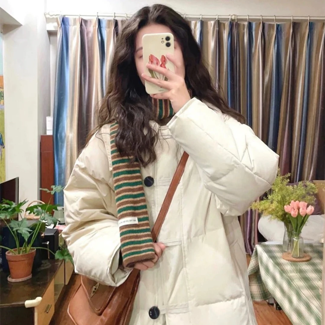 质感无敌白鸭绒白色羽绒服女冬季新款2025年新款高级感小众设计感