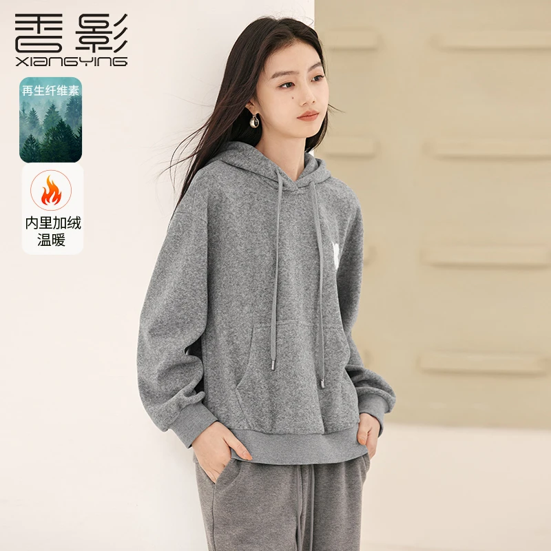 【直播专享】X844293卫衣 香影连帽卫衣女2024秋冬新款套头长袖抽