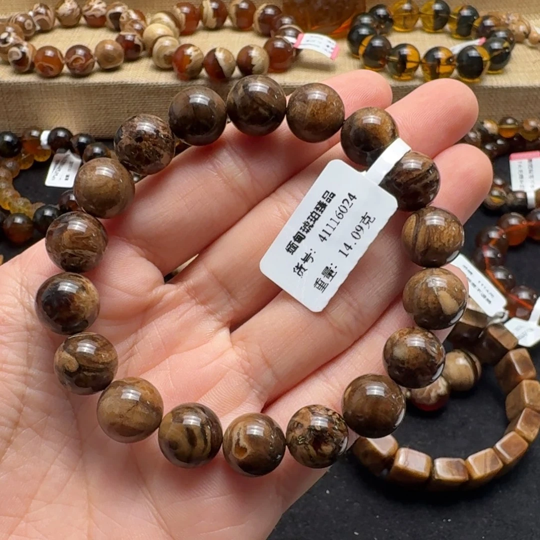 未镶嵌琥珀珠宝奇石11.3mm油根