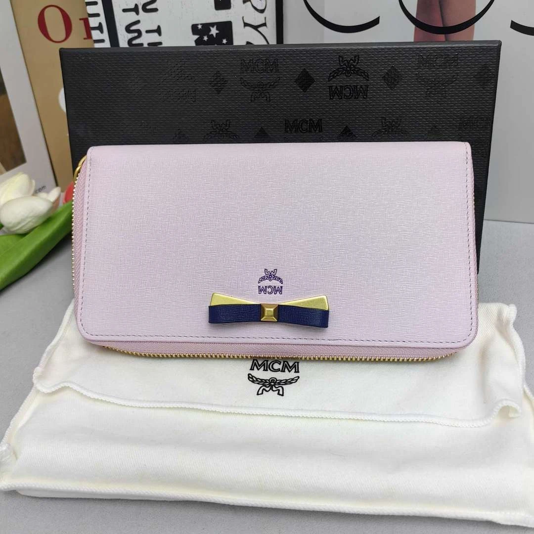95新 MCM MCM拉链钱包粉色 11598165女包二奢