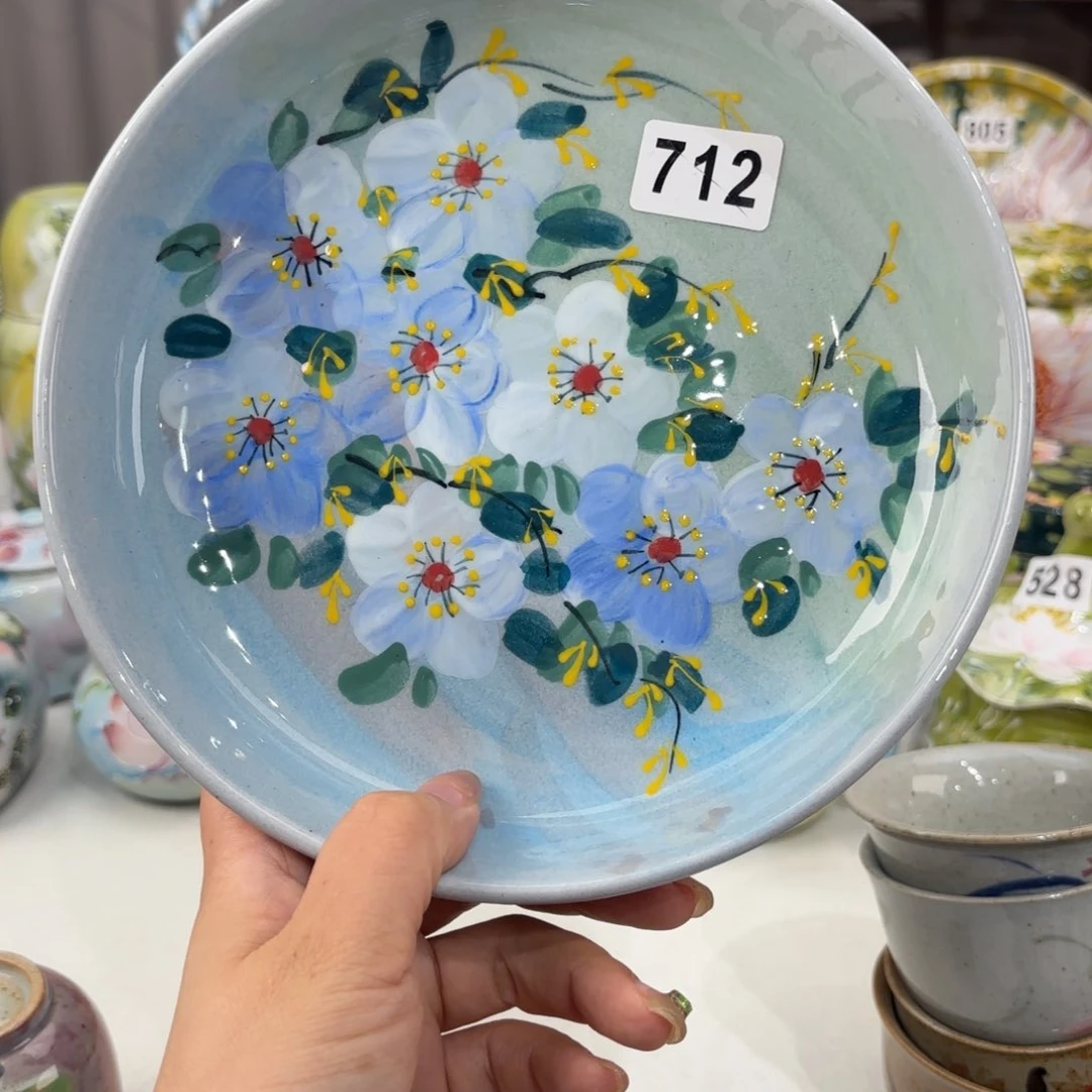 瓷片景德镇手绘高温釉下彩陶瓷茶具