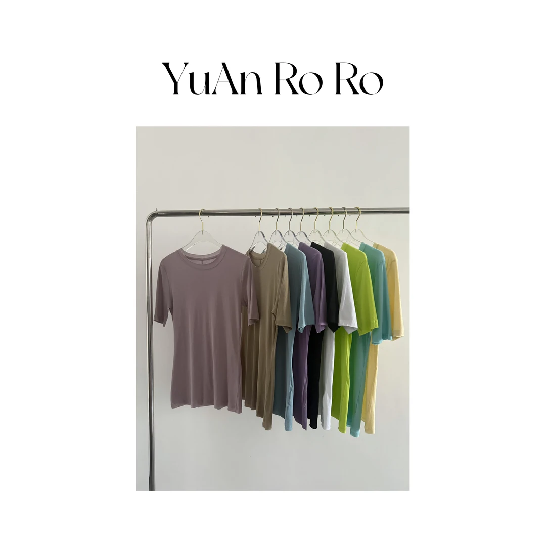 【媛媛家】短袖纯色多色圆领休闲夏季打底T恤短袖