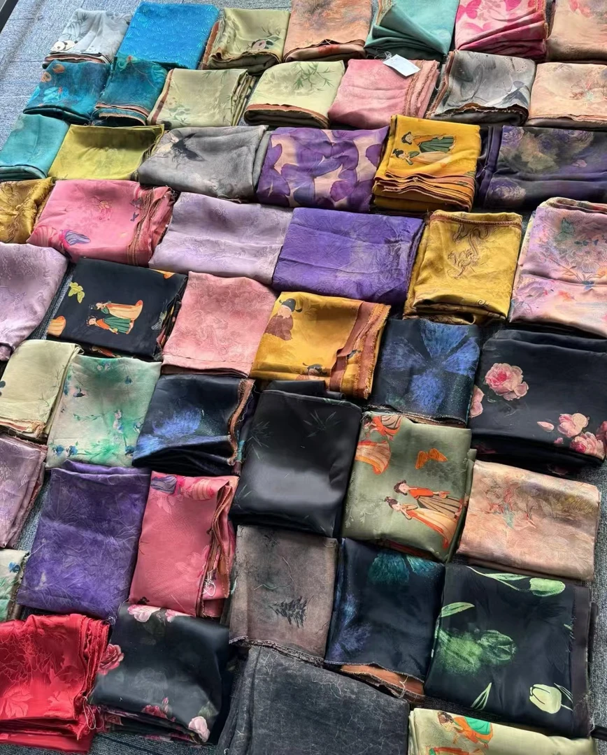 统一定制高货真丝面料丝绸香云纱孤品布头