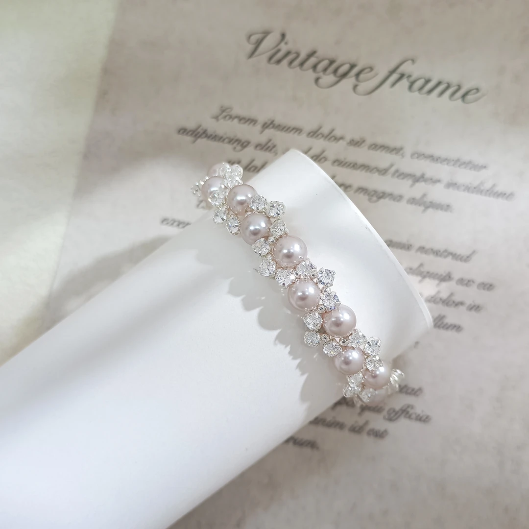 铜合金合成锆石手链 WGS-005921【珍露珠滴】手链百搭时尚精致