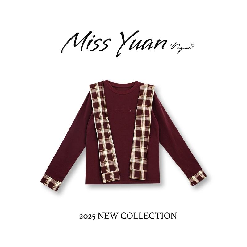 M.Y媛总 2025春季新款T恤小众设计轻奢休闲复古上衣女1LY901