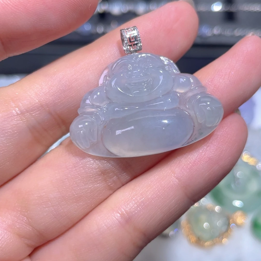 颈饰18K金镶嵌翡翠翡翠
