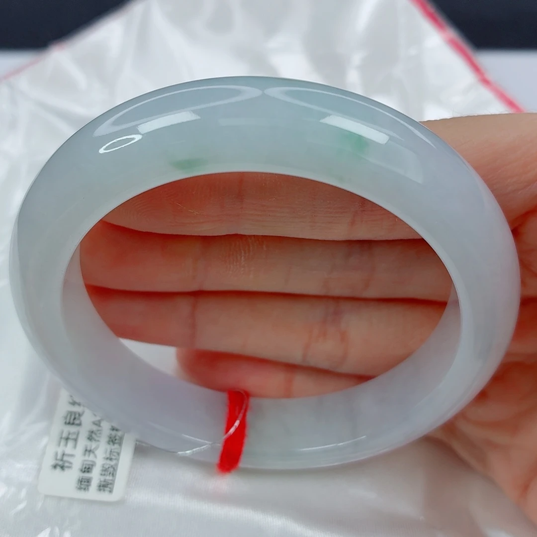 翡翠未镶嵌手镯56.7正圈，淡粉调胶润，性价比高，010