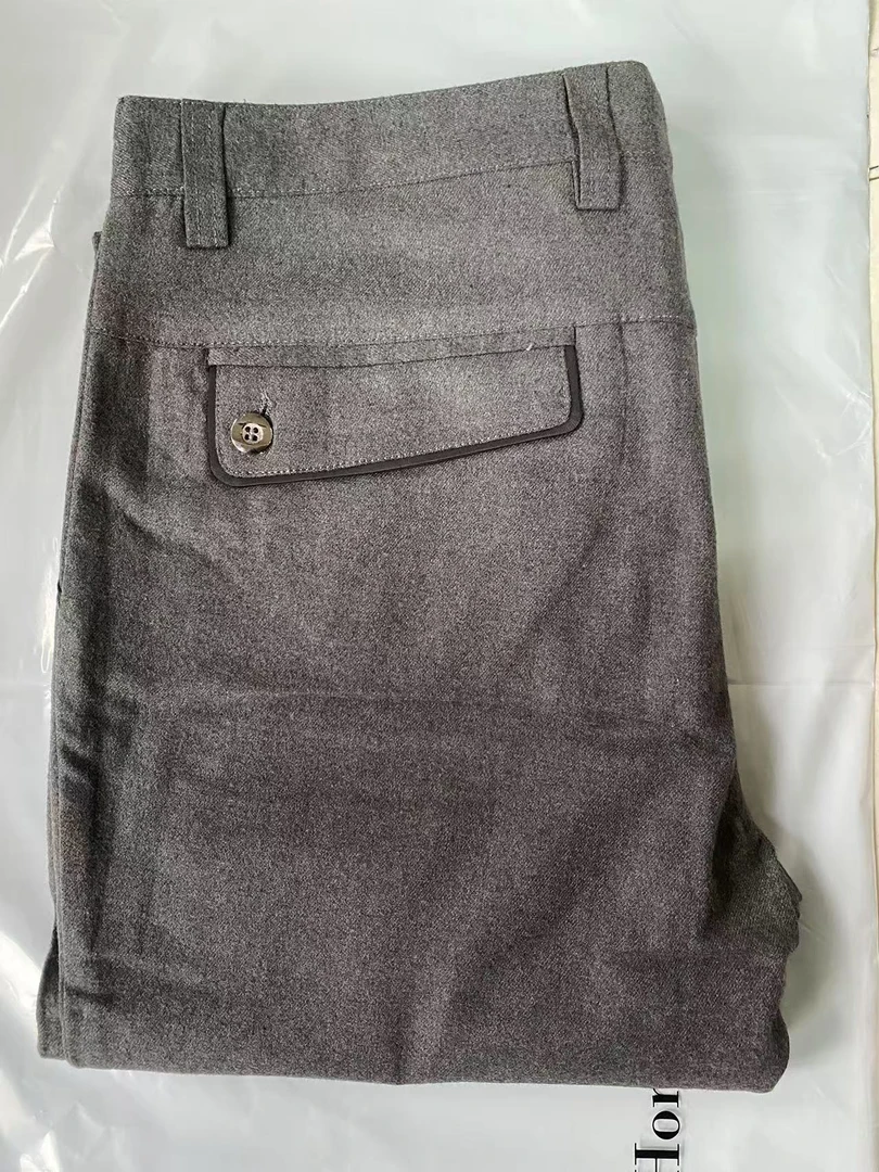 男士时尚百搭黑色毛妮休闲裤